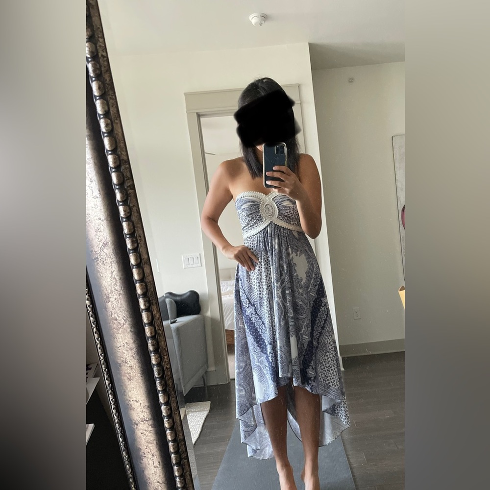 Sky brand heart shape tube high low dress (S)